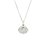 Sterling Silver Shell Pearl Crystal Clavicle Pendant Necklace