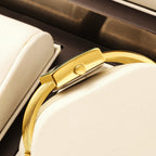 Unique Hollow Bangle Women Watch Rectangular Black Dial Crystal Dot Scale Wide Silver Bracelet Waterproof Ladies Quartz Watch Luxury Gift Box For Birthday Valentine Mother’s Day
