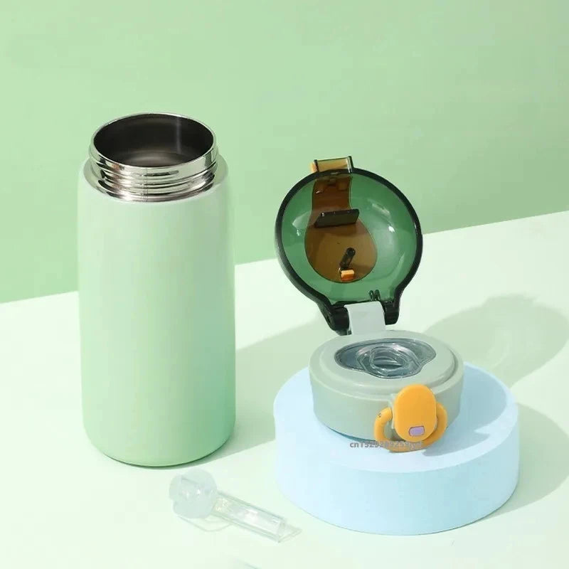 304 Stainless Steel Thermos Cup with Straw, 320/460ml Insulated Water Bottle, Leak Proof Travel Mug Vacuum Flask mbzr