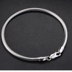 Hot Selling Genuine 100% 925 Sterling Silver 3/4mm Snake Chain Bracelet and Bracelet Women Luxury Bracelet Jewelry 20cm mbzr