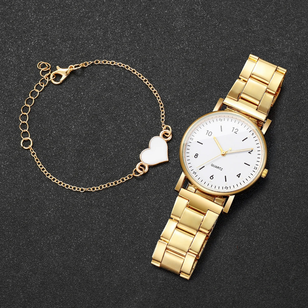 Arabic Dial Women Watch & Bracelet Set