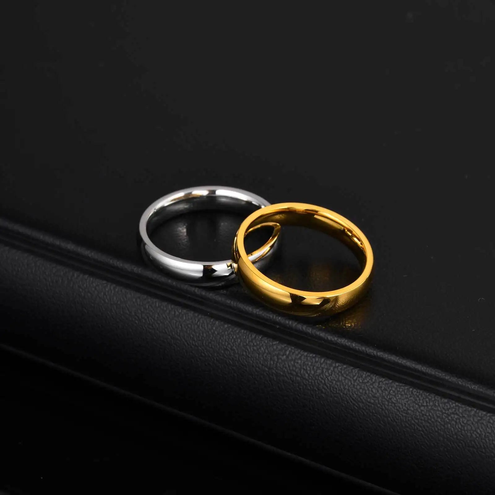 Vnox Simple Solid Color Stainless Steel Engagement Rings for Men, Elegant 4mm Wide Size 6-12 Wedding Band Anniversary Gifts New