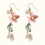 1 Pair Floral Cherry Blossom Drop Earrings For Women Asymmetrical Personalized Party Earrings, Perfect Valentine's Day Gift For mbzr