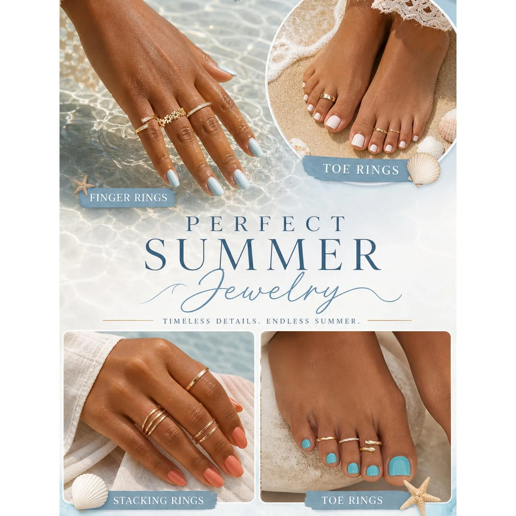 3Pcs Toe Rings for Women Non Tarnish 14K Gold Filled Adjustable Toe Ring Set Daisy CZ Plain Hug Triple Open Band Ring Summer Beach Foot Jewelry for Women