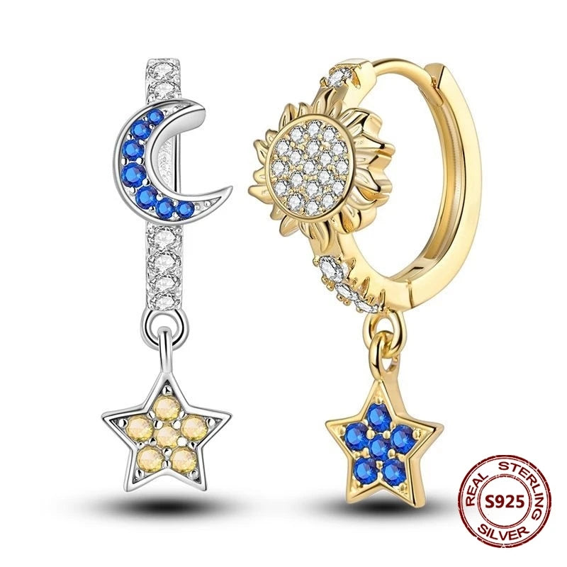 Fine Jewelry 925 Silver Rose Gold Plated Zircon Sparklin Hoop Earrings For Women mbzr