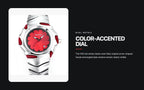 DENVOSI Futuristic Sport Watch Irregular Shark Wave Design Analog Quartz Metal Band for Men and Women