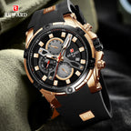 REWARD Luxury Sport Men Quartz Watch Man Wristwatch Chronograph Silicone Strap Waterproof Luminous Hands Date Men's Watches