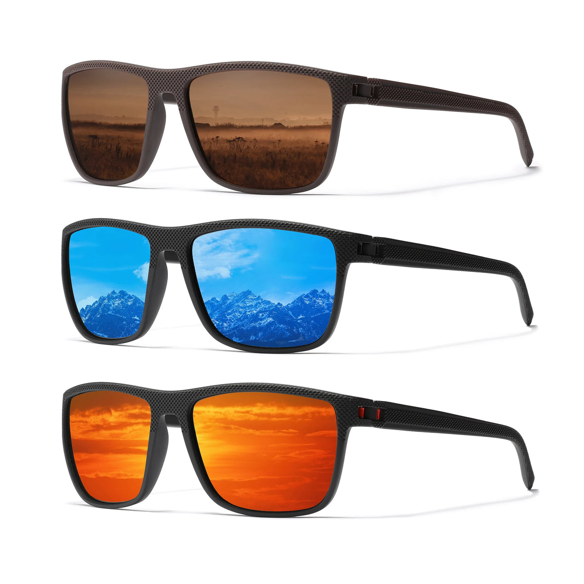 KINGSEVEN 3pcs Sunglasses For Men luxury Polarization High Quality TR90 UV400 Eyewear Eye Protection Glasses