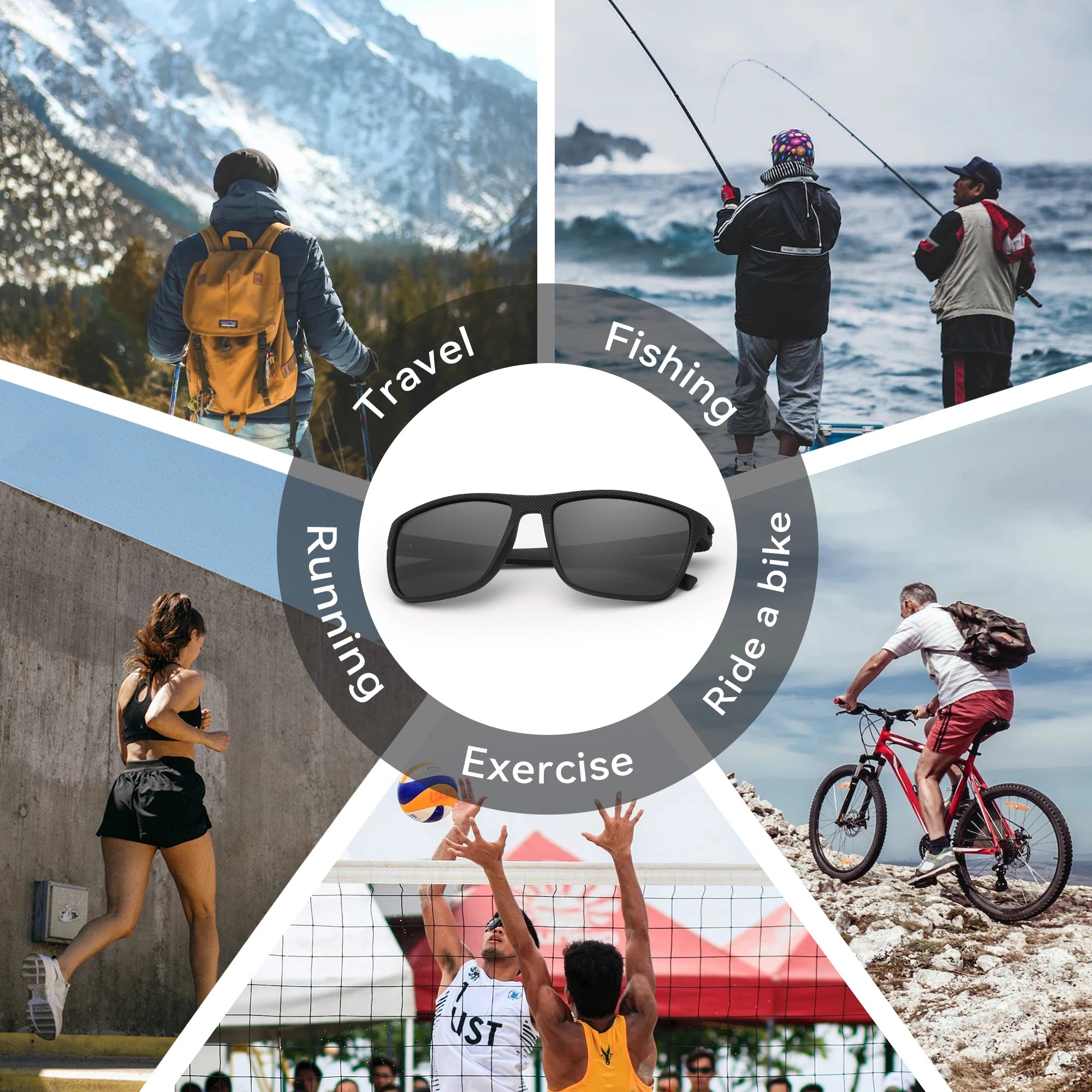 KINGSEVEN 3pcs Sunglasses For Men luxury Polarization High Quality TR90 UV400 Eyewear Eye Protection Glasses