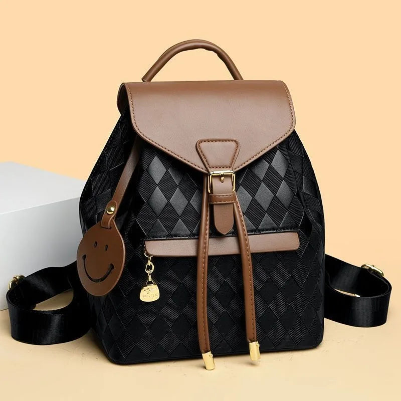 Casual Fashion Multifunctional Backpack Shoulder Travel Bag Soft Pu Leather mbzr