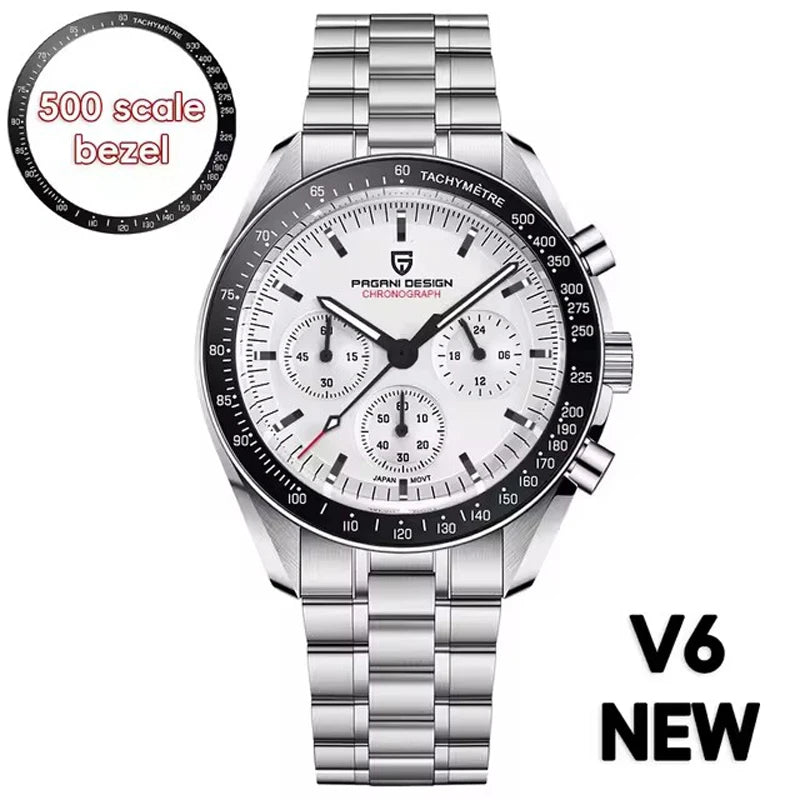 PAGANI DESIGN Moon Mens Watches 2025 Top Brand Luxury Quartz Watch For Men Chronograph Luminous Sapphire Mirror Waterproof Clock