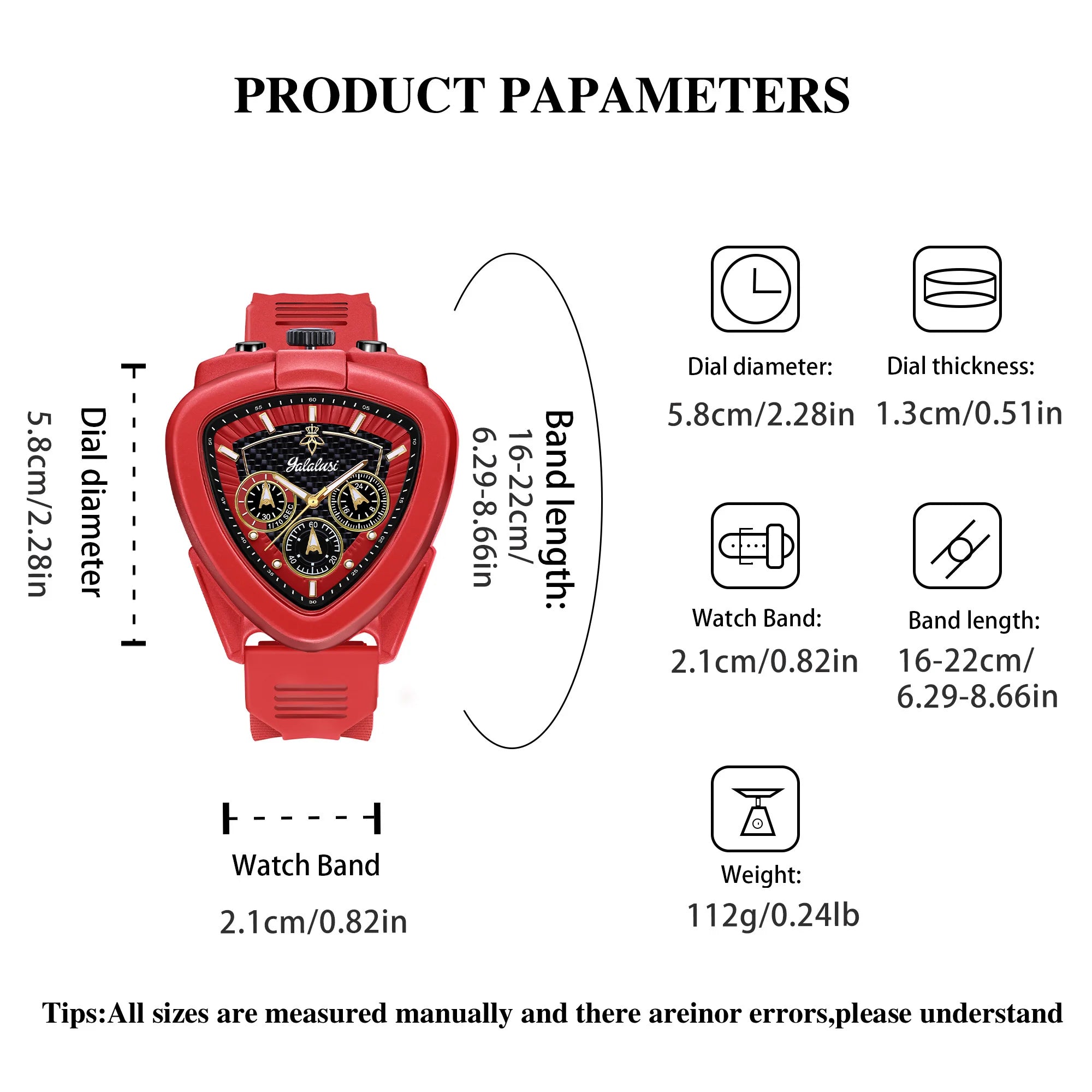 YaLaLuSi Unique Triangle Men Watch Silicone Strap Chronograph Quartz Wristwatch Fashion Sport Waterproof Male Clock Gift