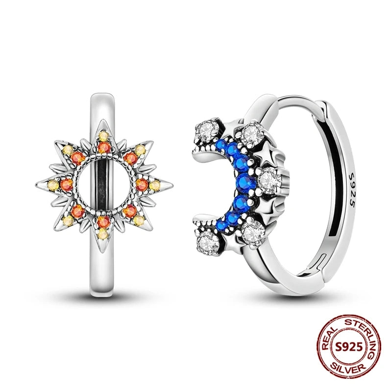 Fine Jewelry 925 Silver Rose Gold Plated Zircon Sparklin Hoop Earrings For Women mbzr