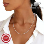 Handmade, Fashionable 925 Silver Cable Necklace, Vintage and Exquisite Jewelry Gift, Daily Versatile, Suitable for Giving to Her/Mother/Girlfriend, Buy Three Get One Free