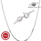 925 Sterling Silver Fashion Box Chain Necklace, Suitable for Men and Women, Multiple Chain Sizes, Stackable, Perfect for Valentine's Day, Mother's Day, Birthday Party Gifts for Him/Her/Girlfriend