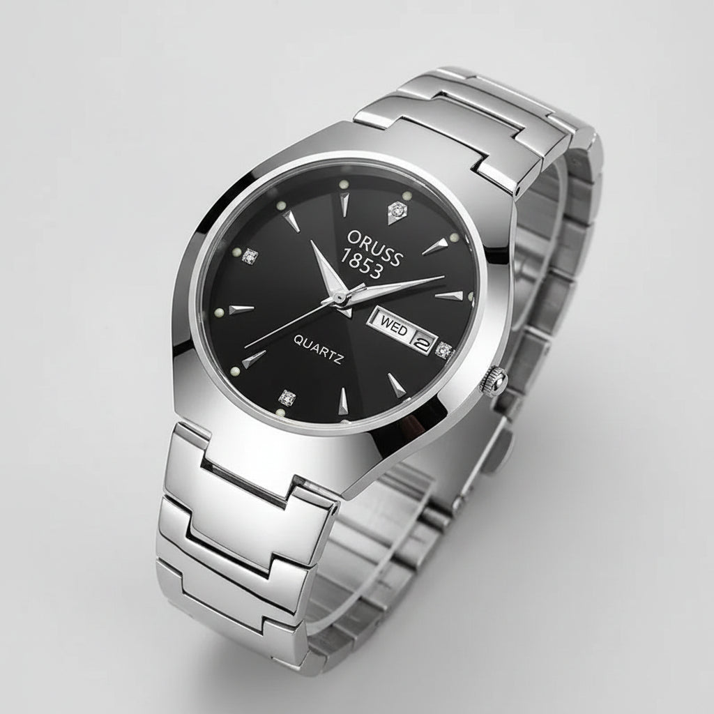 ORUSS Couple Watch Waterproof Casual Fashion Women Men Quartz Watches Ladies Stainless Date Week Men Clock Lover's Date Gift mbzr