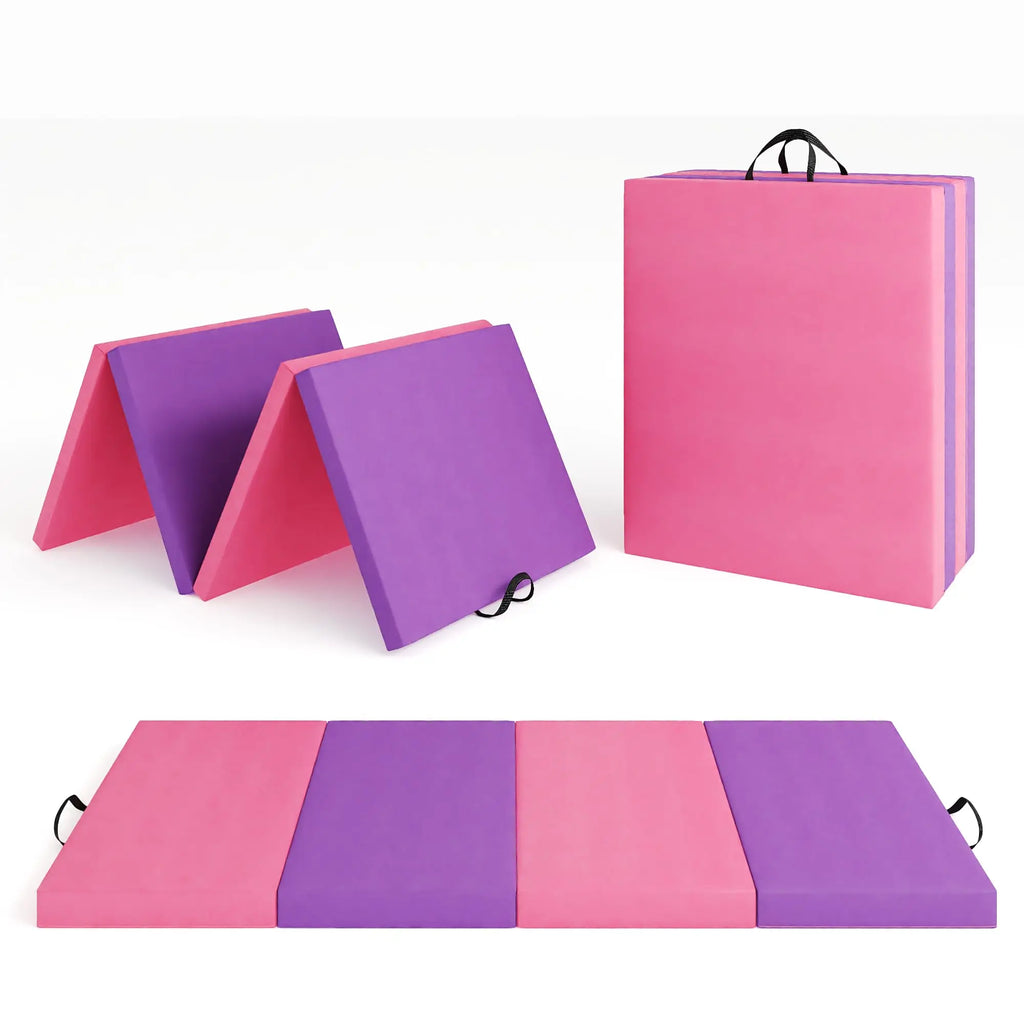 Gymnastics Mat,4-/5-fold Exercise Mats, Gymnastics Tumbling Mats, Thick Portable Home Gym Floor Pad for Yoga, Pilates, Aerobics mbzr