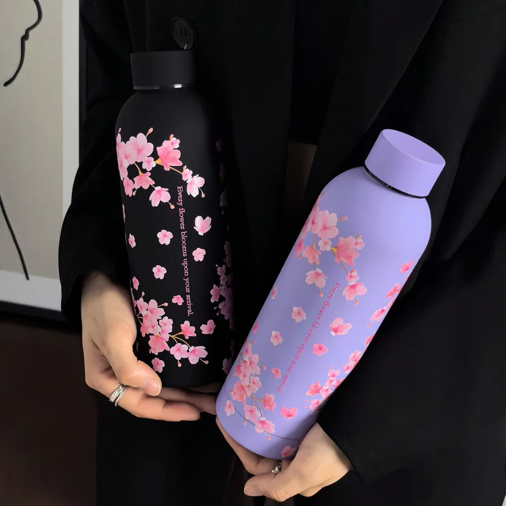 1pc550ml Sakura Tree Series Water Cup, Double-Layer Stainless Steel Insulated Coffee Cup, Cold Cup, Vacuum Flask And Insulated W mbzr