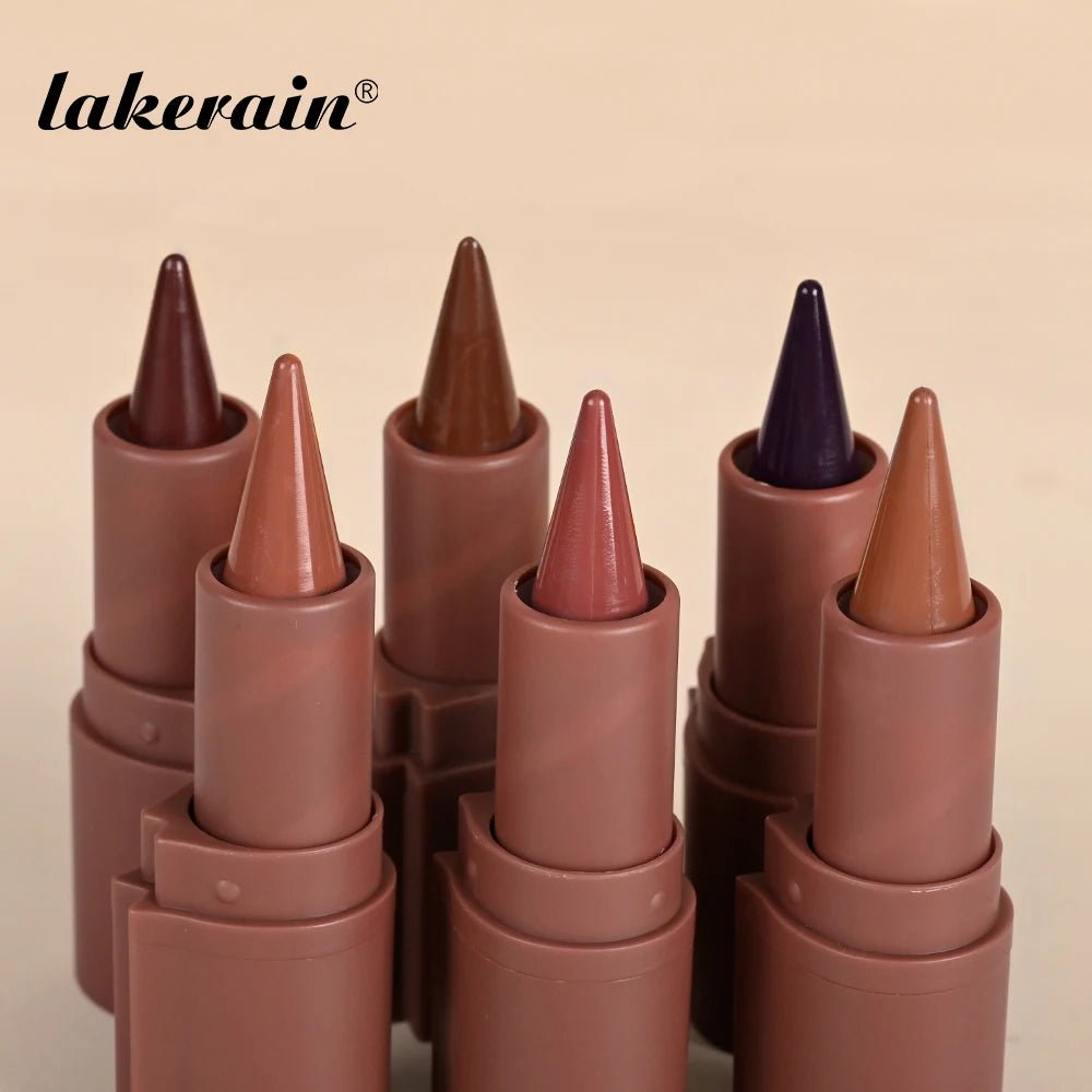 Liner Lipstick 6Colors Matte Black Brown Velvet Lipstick Waterproof Non Sticky Contouring Tint Lipliner Crayon Lip Makeup mbzr