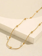 1pc Graduation Season and Mothers Day Stainless Steel Beaded Chain Necklace