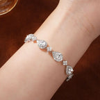 OXTAO 14K Gold Filled Wedding Bridal Bracelet for Brides Moissanite&Zirconia Classic Teardrop Tennis Bracelets D Color VVS1 for Women Girls Jewelry Gift with Certified