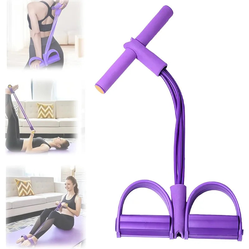 Portable Sit-Up Assist Band, 6-Tube Elastic Design (22cm Wide), Targets Abs, Arms, Chest, Legs & Hips, Multi-Scenario Use mbzr