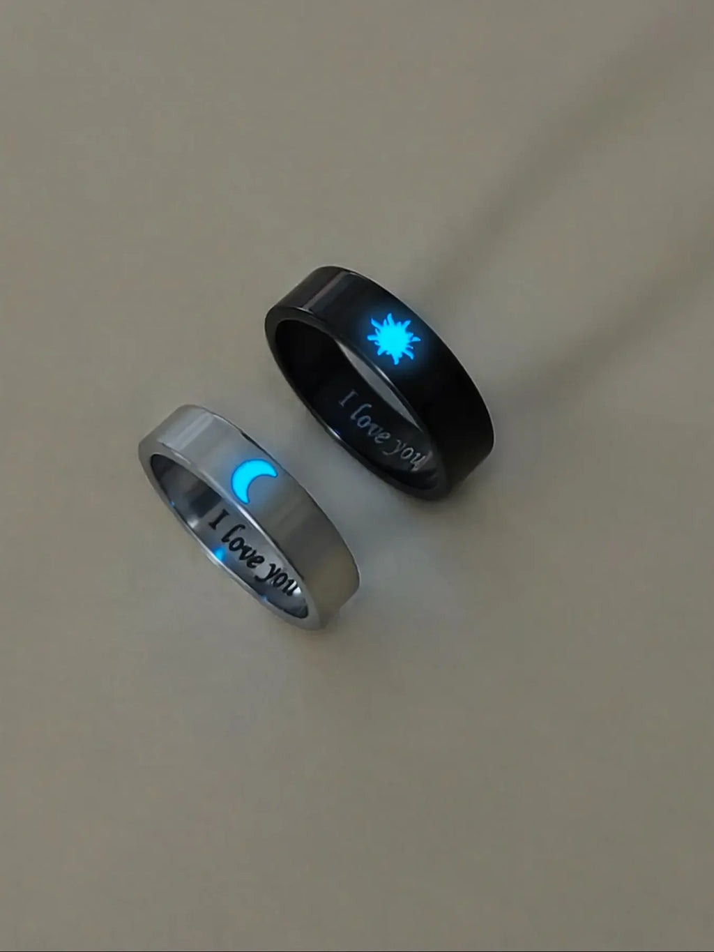 Cute Couple Rings Set, 2 Pieces Sun Moon Design, Dark Aesthetic Rings, Beautiful Rings, Perfect Gift for Valentine's Day, Romantic Jewelry for Him & Her, Wedding Promise Rings, Steel Ring