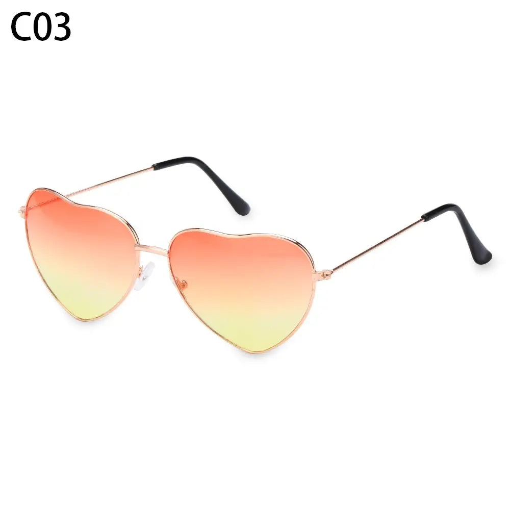 Trendy Heart-Shaped Glasses Women Heart Sunglasses Vintage Metal Frame Polarized Sun Glasses UV400 Eyewear
