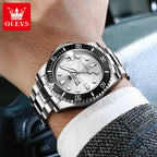 OLEVS 5885 Brand Original Authentic Watches for Man Luxury Gift Box Steel Band Calendar Quartz Men's Watch
