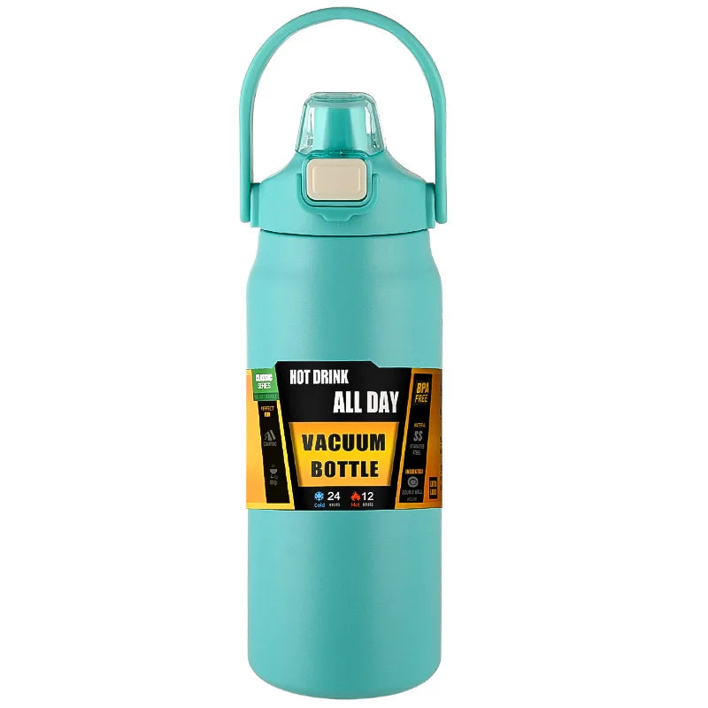 Portable Thermos with Straw 304 Stainless Steel Thermal Mug Tumbler Coffee Cup Sports Vacuum Flasks Cold and Hot Water Bottle mbzr