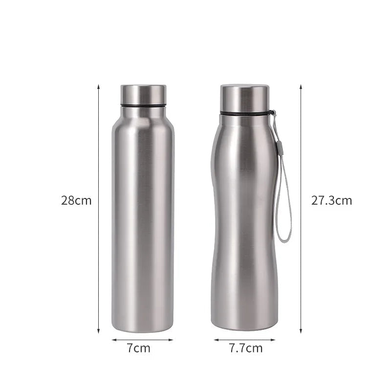 High Quality 1000ml Stainless Steel Sports Water Bottle Single-layer Rugged Metal Flask Drinkware mbzr