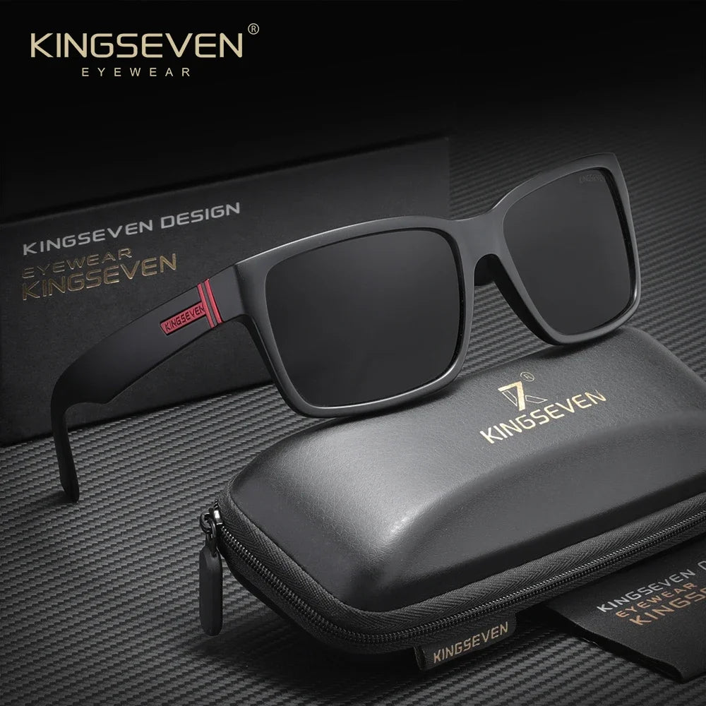 KINGSEVEN Square Frames Fashion Sunglasses For Women Men Driving Polarized UV400 Glasses Outdoor Protective Sports Eyewear