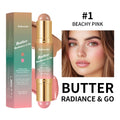 Multiuse Double Head Blush Bronzer Stick Butter Glow & Go Light Glossy Face Contour Blush Stick Long Lasting Waterproof Blusher mbzr