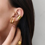 Fashion Women Piercless Ear Clip Earring Retro Classic Wide C Shape Trendy Earcuff Earrings Simple Daily Party Jewelry Gift