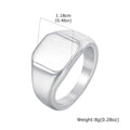 Vnox Brushed Square Signet Ring, Stainless Steel 11.8mm Wide Band for Men, Size 7-12 Chunky Finger Ring Anniversary Gift for Him