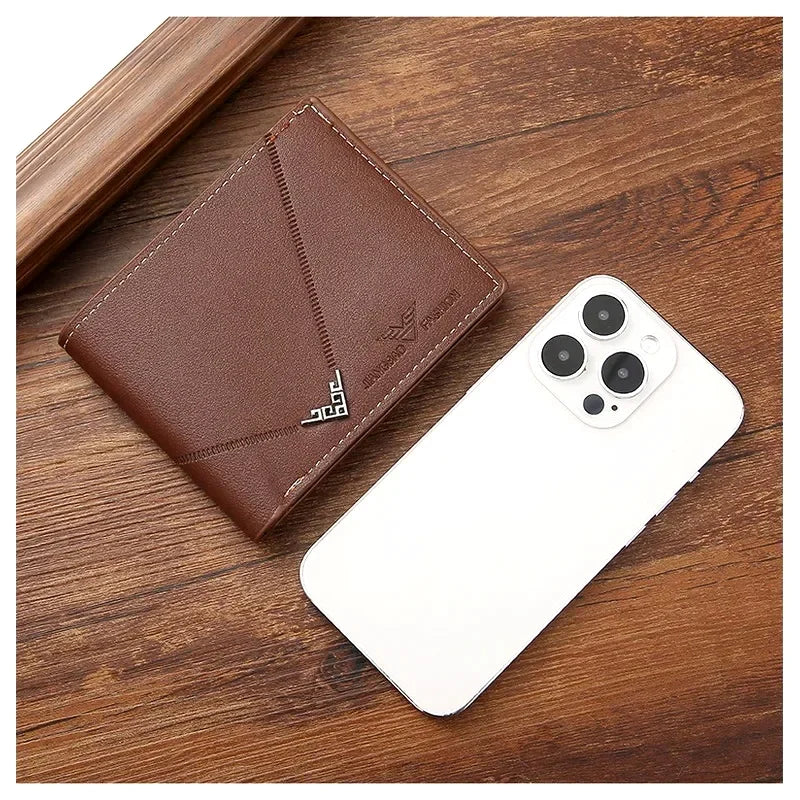 Slim Leather Wallet for Men RFID Blocking Bifold Front Pocket Wallet Minimalist Credit Card Holder Cash Money Clip