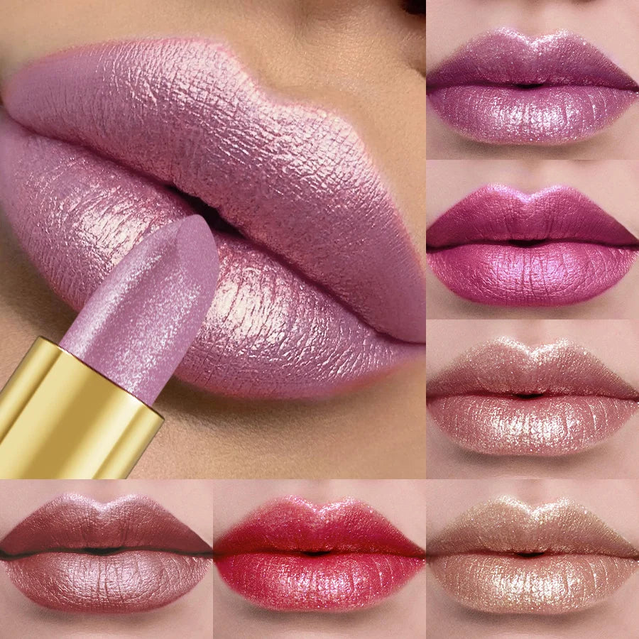 16Colors Bold & Intense Glitter Shiny Metallic Lipstick  Lip Tint,Long Lasting Lip Senior Matte Lip Makeup Gifts for Women Cosme mbzr