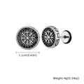 Simple Circle Round Stud Earrings for Men Boys, Metal Zircon Small Earrings, Unisex Daily Jewelry Accessory