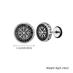 Simple Circle Round Stud Earrings for Men Boys, Metal Zircon Small Earrings, Unisex Daily Jewelry Accessory