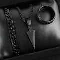 3pcs Fashion Alloy Men's Cross Pendant Necklace, Bracelet and Ring Combo Jewelry Set