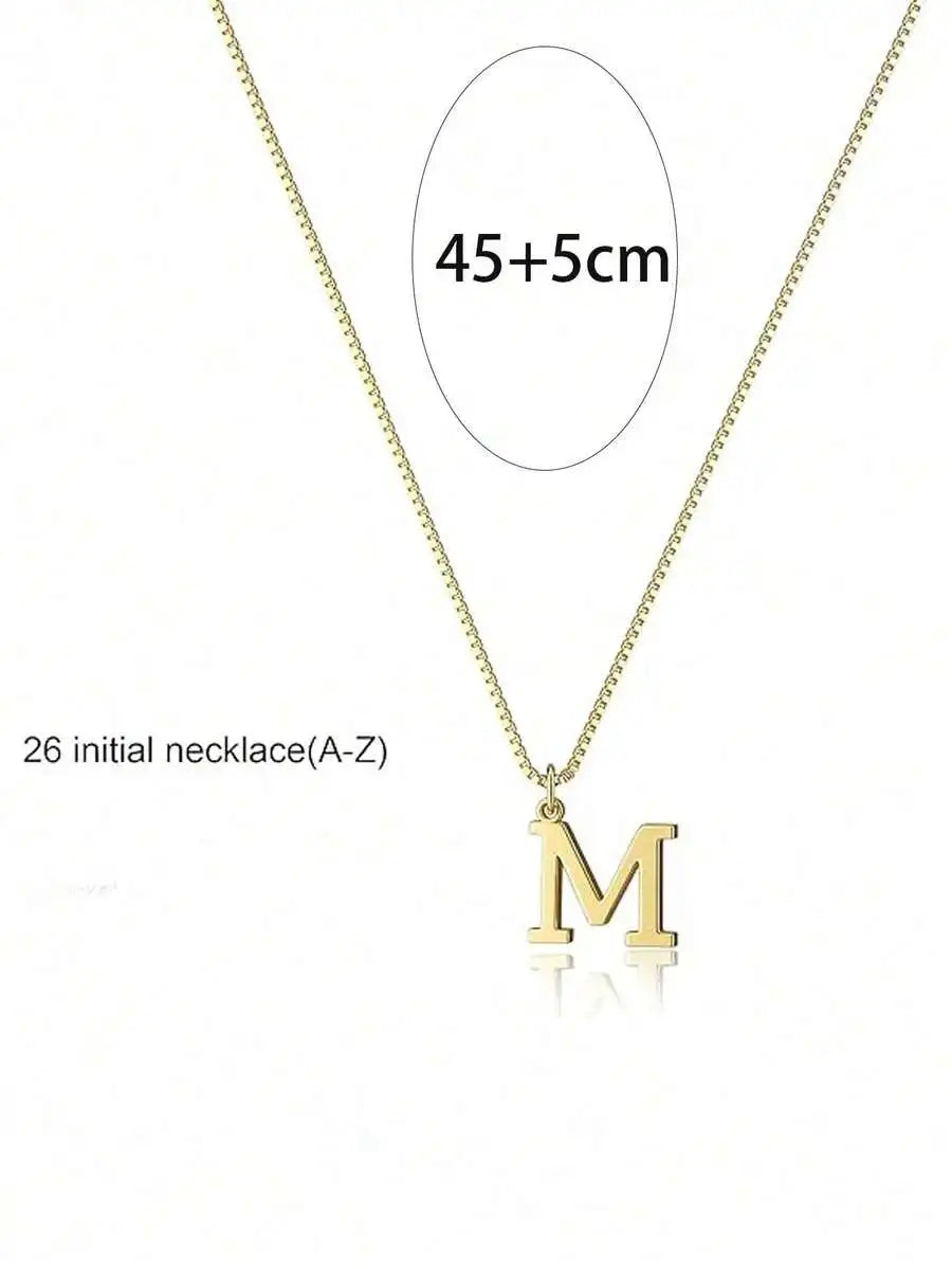 1pc Stainless Steel Simple Fashionable Alphabet Necklace, Suitable For Couples & Best Friends As Festival Gifts