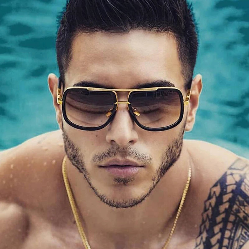 Oversized Mach One Sunglasses Luxury Brand Eyewear Square Retro Oculos