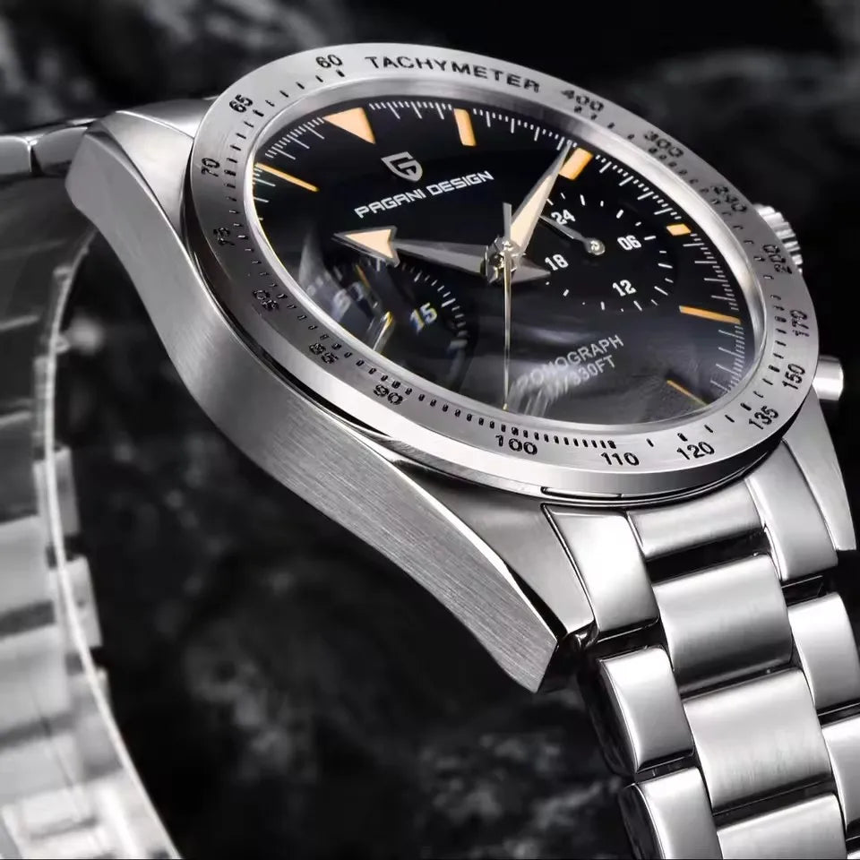 PAGANI DESIGN Retro Luxury Quartz Men Watch Japan Movt 316L All Steel Chronograph Sapphire Mirror Luminous Waterproof Man Watch