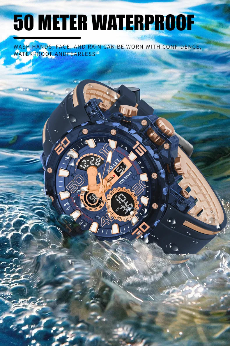 Military Watches Men Watch 2025 New 50M Waterproof Wristwatch Stopwatch Alarm LED Light Digital Watches 8136 Men's Sports Watch mbzr