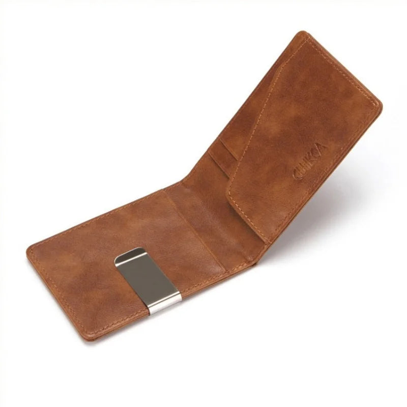 RFID Blocking Slim PU Wallet For Men, 5 Card Slots With Money Clip - Lightweight Bifold Wallet, Perfect Father's Day Gift mbzr