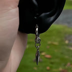 Gothic Style Punk Metal Personality Rivet Star-pointed Cone Hoop Pendant Earrings for Women Hip Hop Earring Charm Jewelry Gift