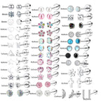 Stainless Steel Heart and Crescent Moon Stud Earrings for Women