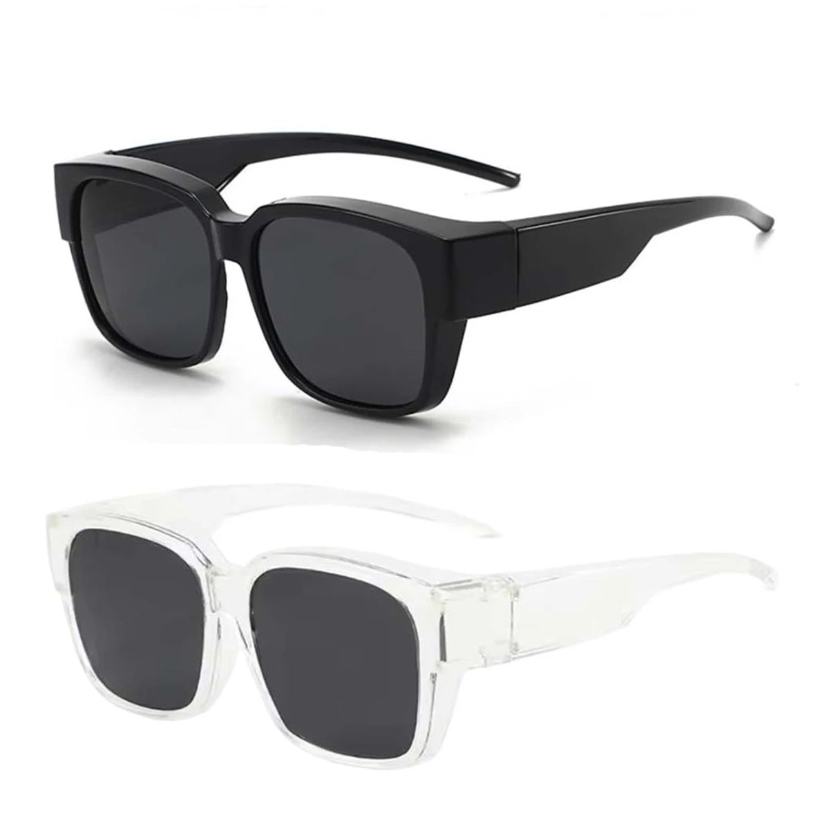2PC Lightweight Oversized Over Glasses Sunglasses for Women Men Square Fit Over Polarized Sun Glasses UV400 T04