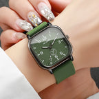 Fashion Square Women's Watch Casual Silicone Strap Quartz Watches Sports Wristwatch For Men Women Students（Without Box） mbzr