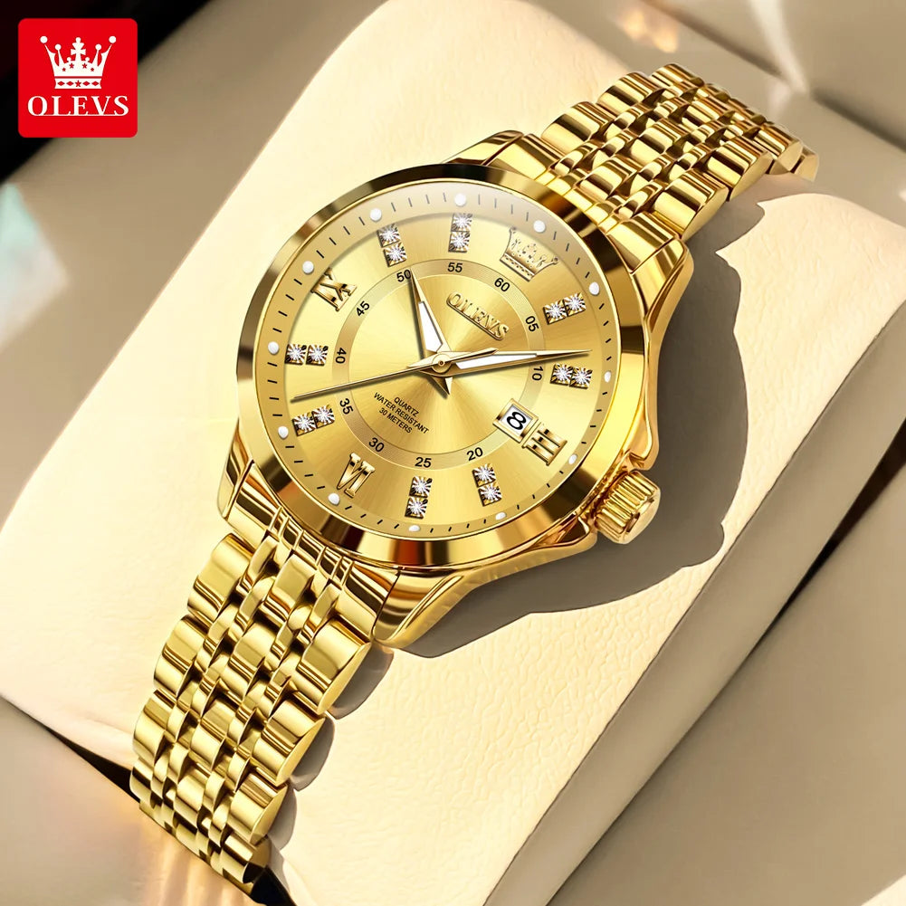 OLEVS 3620 Women Watch Luxury Brand Diamond Quartz Watch Fashion Automatic Calendar Waterproof Women Watch Bracelet Set Reloj